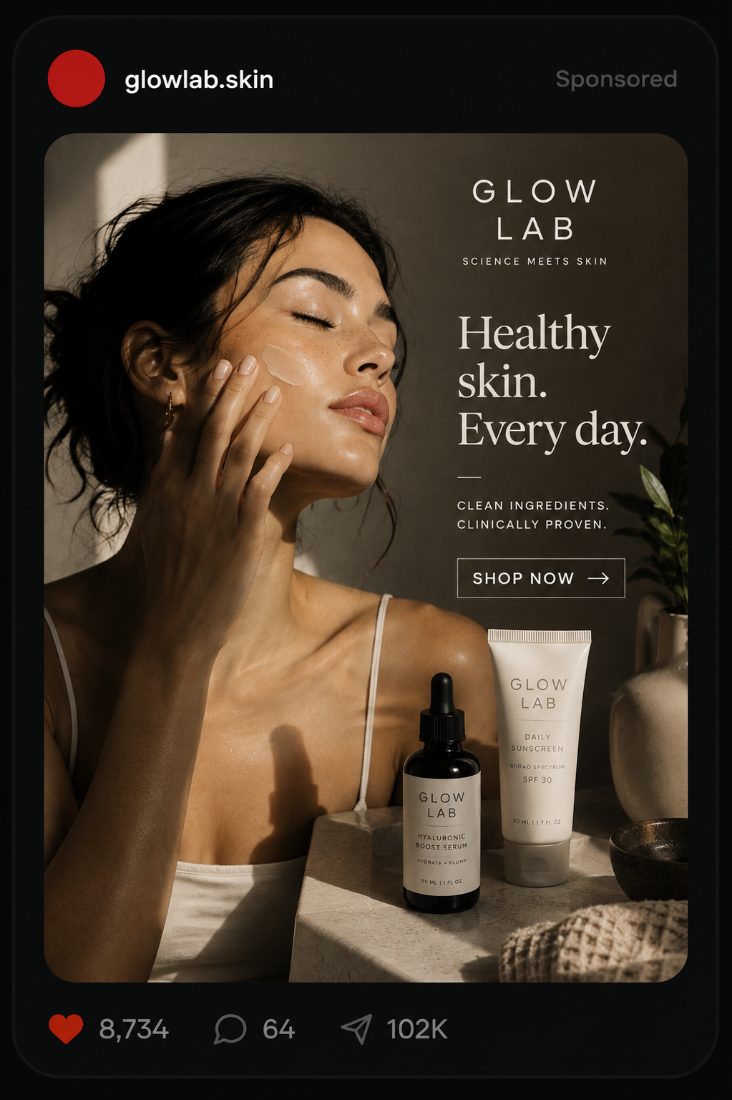 Skincare ad creative